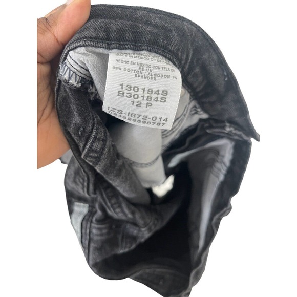 Riders by Lee Womens Shorts Size 12 Ash Black Upcycled Distressed Denim - Picture 5 of 5